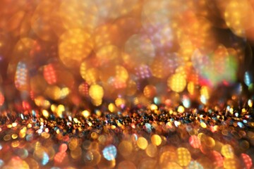 Shiny Festive Background.Christmas background. glitter texture. Glowing bokeh. Abstract background...