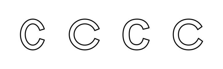 Copyright icons set. copyright sign and symbol