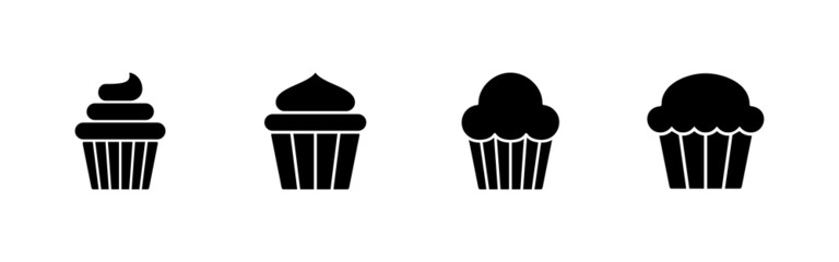 Cup cake icons set. Cup cake sign and symbol