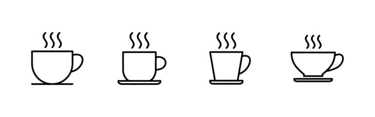 coffee cup icons set. cup a coffee sign and symbol