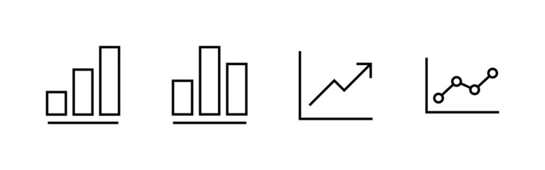 Growing graph Icons set. Chart sign and symbol. diagram icon