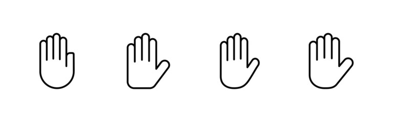 Obraz premium Hand icons set. hand sign and symbol. palm