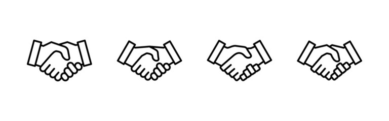Handshake icons set. business handshake sign and symbol. contact agreement