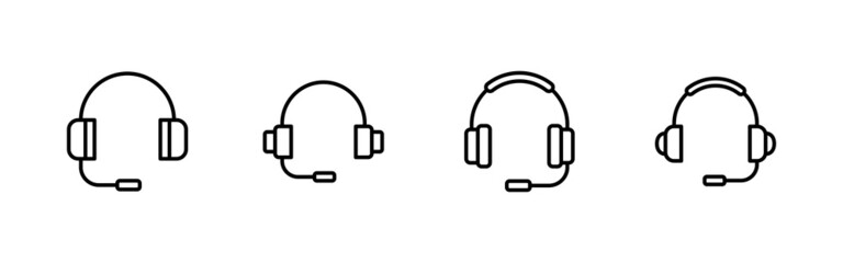 Fototapeta premium Headphone icons set. Headset sign and symbol