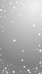 White dots Christmas background. Subtle flying sno