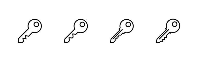 Key icons set. Key sign and symbol.