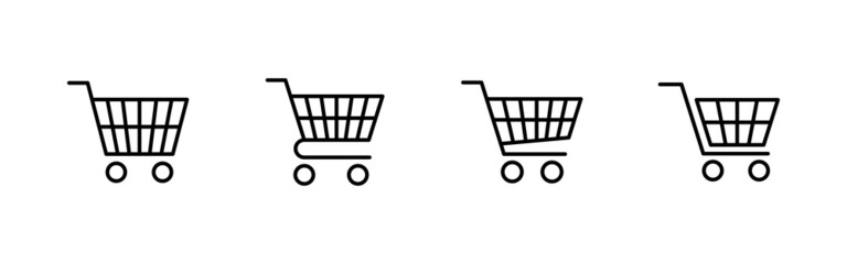 Shopping icons set. Shopping cart sign and symbol. Trolley icon