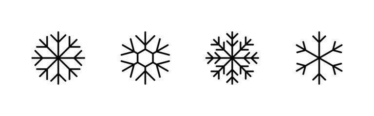 Snow icons set. snowflake sign and symbol