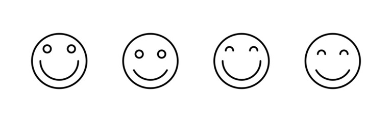 Fototapeta premium Smile icons set. smile emoticon icon. feedback sign and symbol
