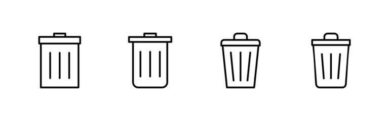 Trash icons set. trash can icon. delete sign and symbol.