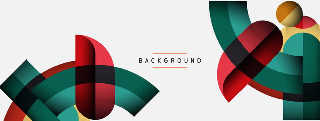 Fototapeta premium Trendy shapes, color minimal design composition, lines and shadows for wallpaper banner background or landing page