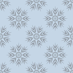 A seamless pattern on a square background is snowflakes. Design element