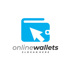 Fototapeta premium Click Wallets logo design vector template, Creative Wallets logo design concepts