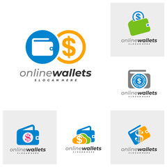 Set of Money Wallets logo design vector template, Creative Wallets logo design concepts
