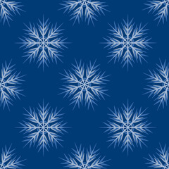 A seamless pattern on a square background is snowflakes. Design element