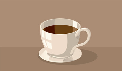 Coffee Cup Vector Cartoon Banner Illustration