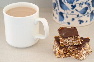 tea and home made slice 