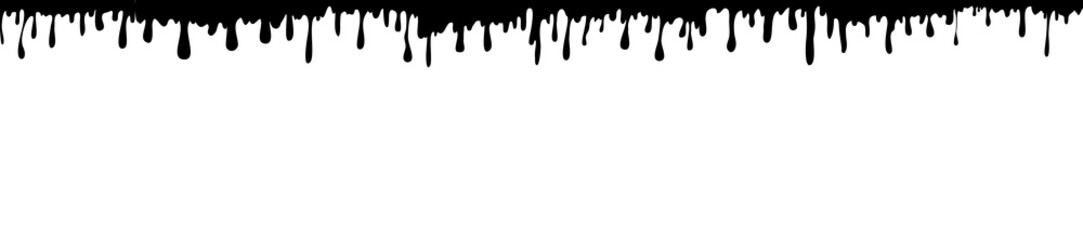 Fototapeta premium Paint drips. Current black paint. Current drops. Vector illustration