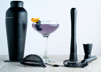 purple cocktail with kit