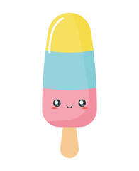 kawaii ice cream in stick design