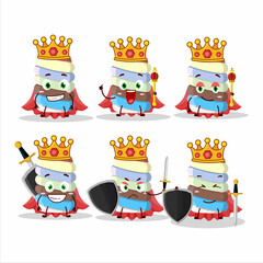 A Charismatic King rainbow marshmallow twist cartoon character wearing a gold crown