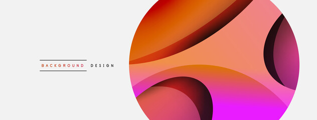 Creative geometric wallpaper. Minimal abstract background. Circle and wave composition vector illustration for wallpaper banner background or landing page