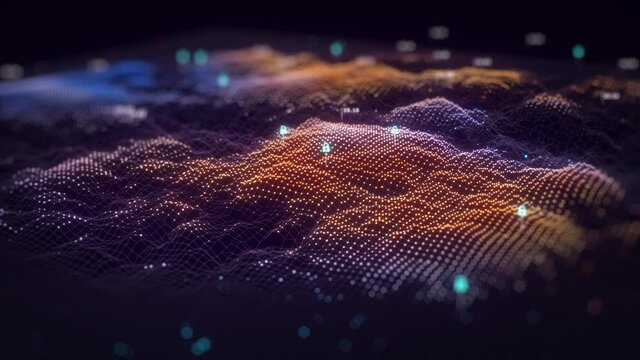 Abstract technology big data background concept. Artificial intelligence tech. Big data and cybersecurity. Transfer and storage of data sets, blockchain, server. Abstract background. 