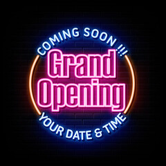 grand opening neon sign. neon symbol