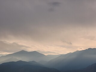 mountains in the morning