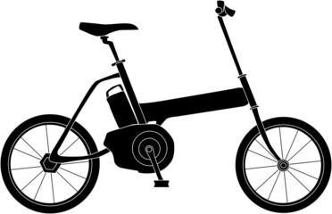 電動自転車のシルエット素材 - obrazy, fototapety, plakaty