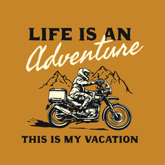 Vintage Illustration Adventure Garage Motorcycle Club Logo