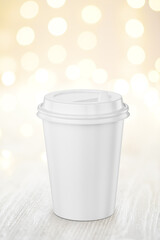 Blank white coffee paper cup. 3d endering.