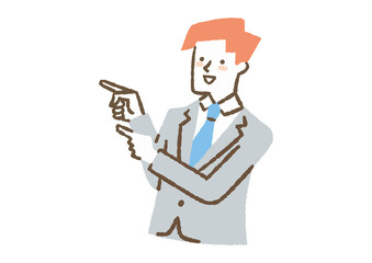 指を差すスーツを着た男性_色