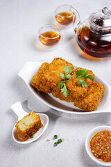 Misoa Goreng or fried misua or miswa is an Indonesia traditional savoury snack, made of misua, mince beef or chicken and vegetables.