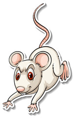A white rat animal cartoon sticker