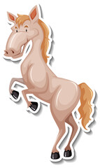 Obraz na płótnie Canvas A horse animal cartoon sticker