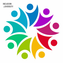 Inclusion and diversity infographic vector set, people vector logo for website	