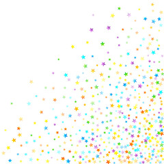 Rainbow Festive Confetti. Carnival Star Falling.