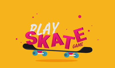 skateboard flat vector isolated on color background © mix3r