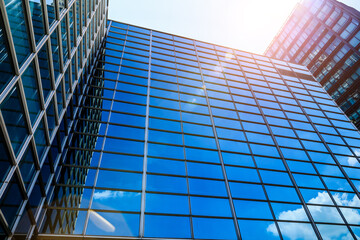 low angle view of skyscrapers in Shanghai, China.