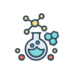 Color illustration icon for sciences