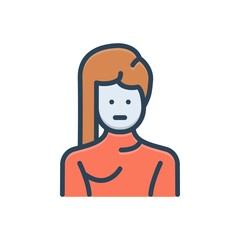 Color illustration icon for transgender person