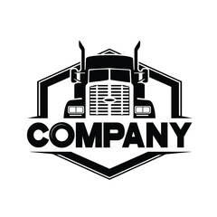 Trucking company logo. Bold badge emblem logo concept. Ready made logo template set vector isolated