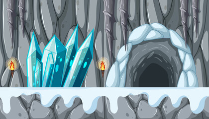 A Game Template Ice Cave Scene