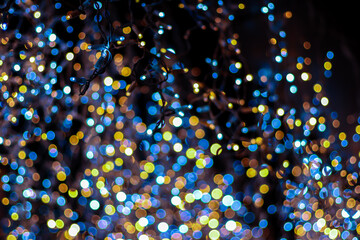 Bokeh from a lot of lights as a New Year's screensaver or background