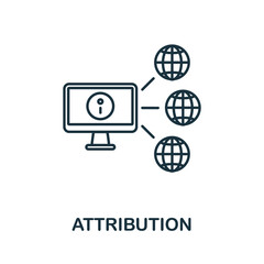 Attribution icon. Line element from affiliate marketing collection. Linear Attribution icon sign for web design, infographics and more.