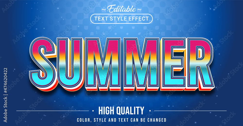 Aufkleber Editable text style effect - Summer text style theme.