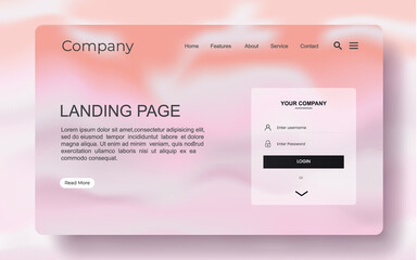 Landing page modern abstract background gradients colorful