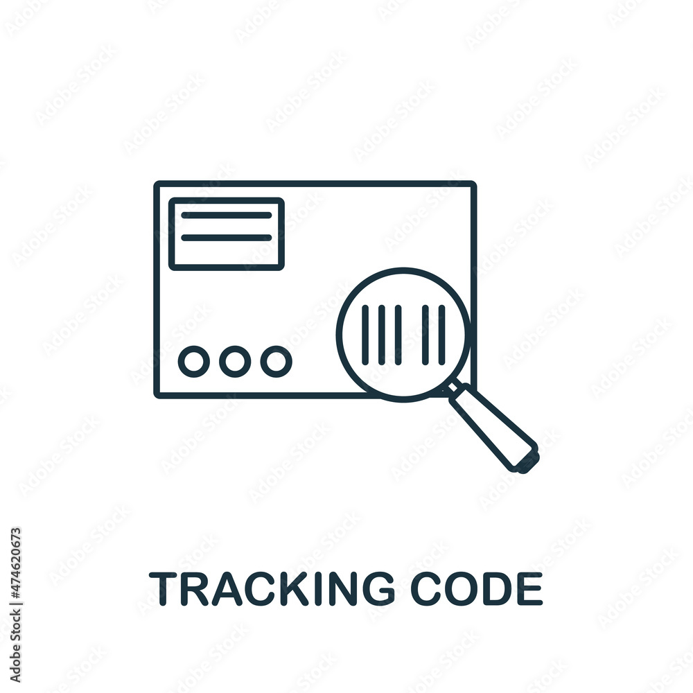 Poster tracking code icon. line element from affiliate marketing collection. linear tracking code icon sign