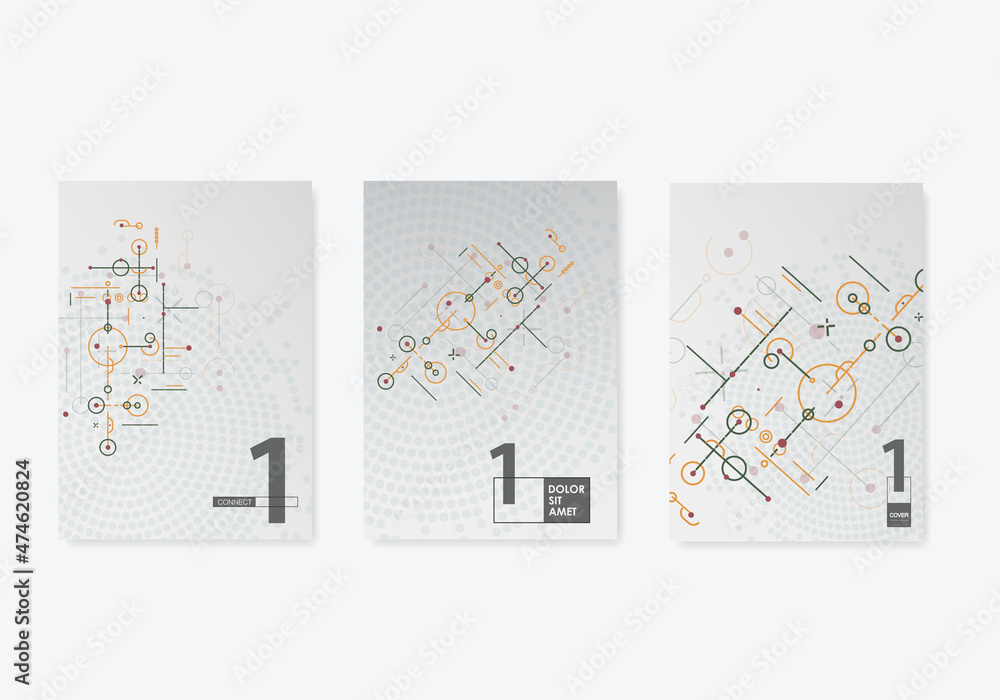 Aufkleber Cover network polygonal element. Abstract form with connected lines and dots. Vector Illustration design